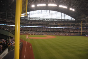 Right field line in Miller Park.